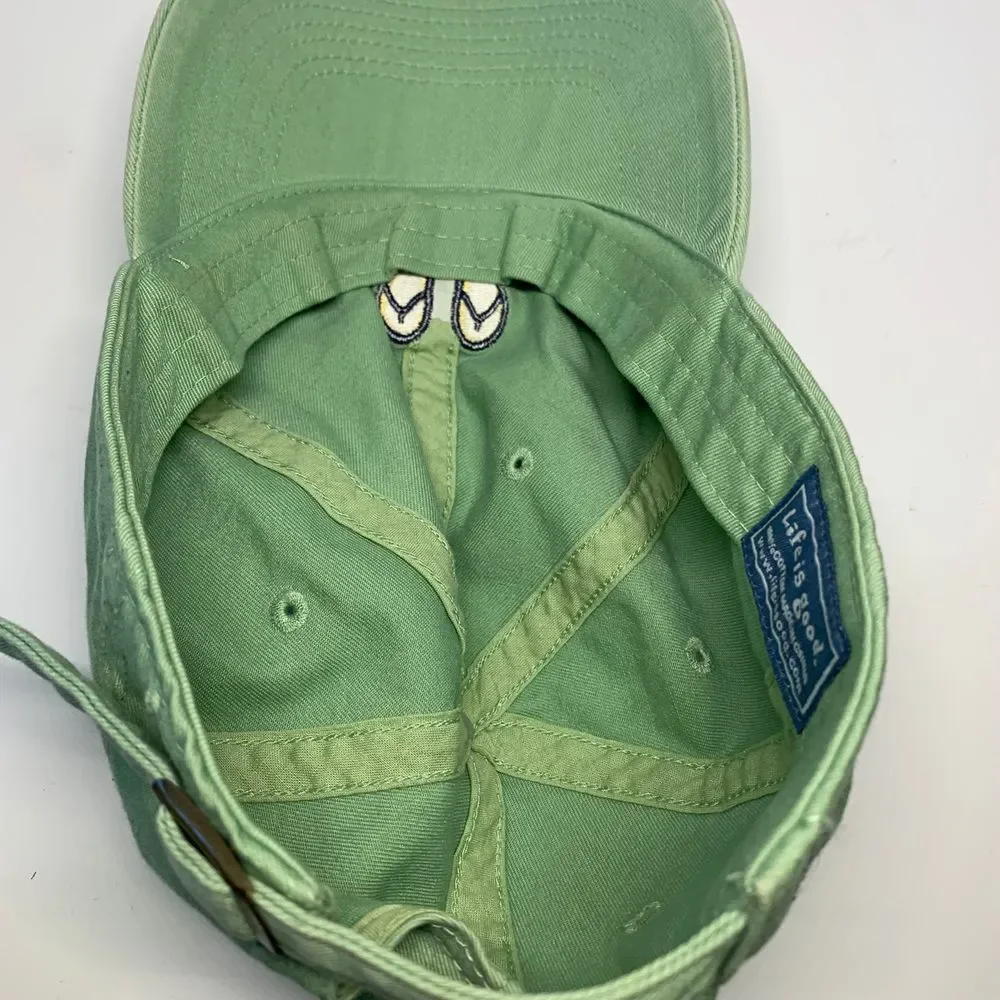 Life is Good Green Flip Flop Adjustable Strap Baseball Hat